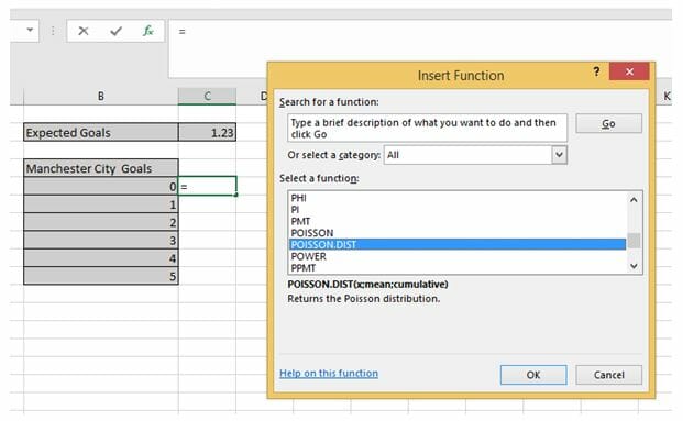 Poisson.Dist on Excel