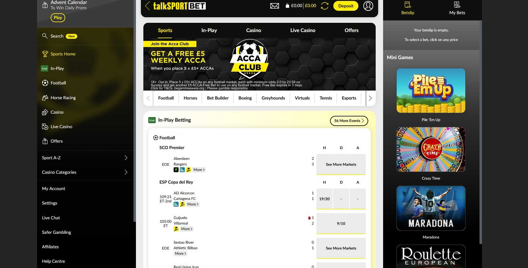 talkSPORT BET Design Screenshot