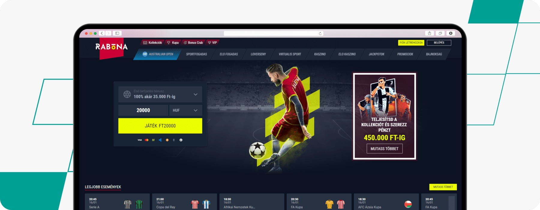 rabona hungary homepage screenshot